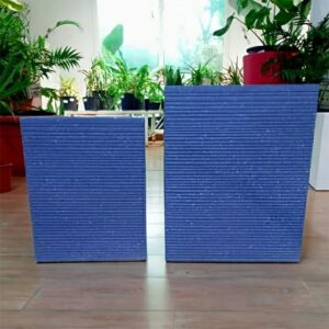Pot résine mi-haute bleu 35x35x45 cm